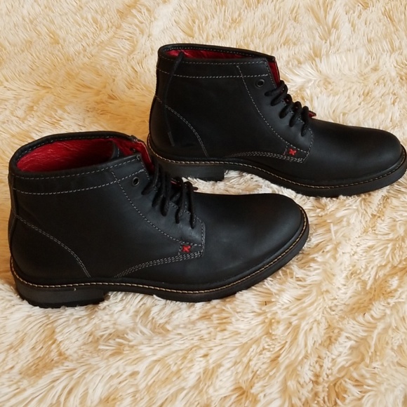 Men's GBX Black Leather Boot New Size 8 Cushioned - Picture 2 of 4